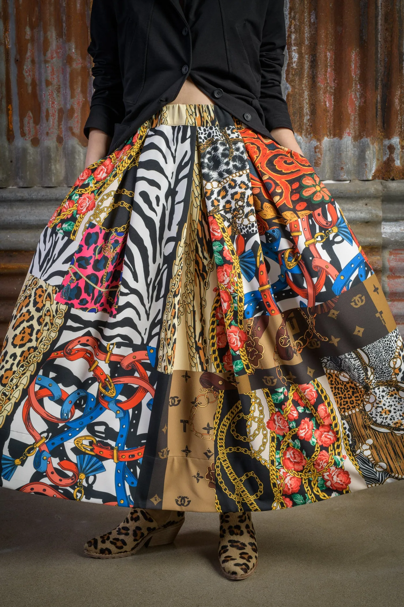 Animal Patchwork Skirt