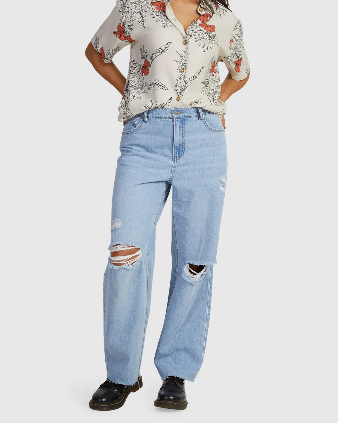 Anthem Ripped Denim Jeans - Ice Blue
