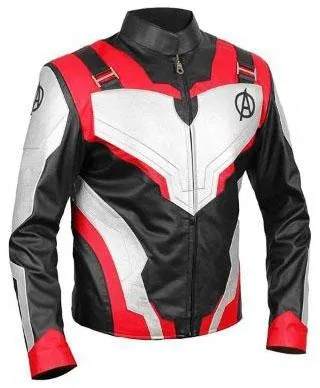 Avengers Endgame Quantum Realm Genuine Real Leather Jacket Red