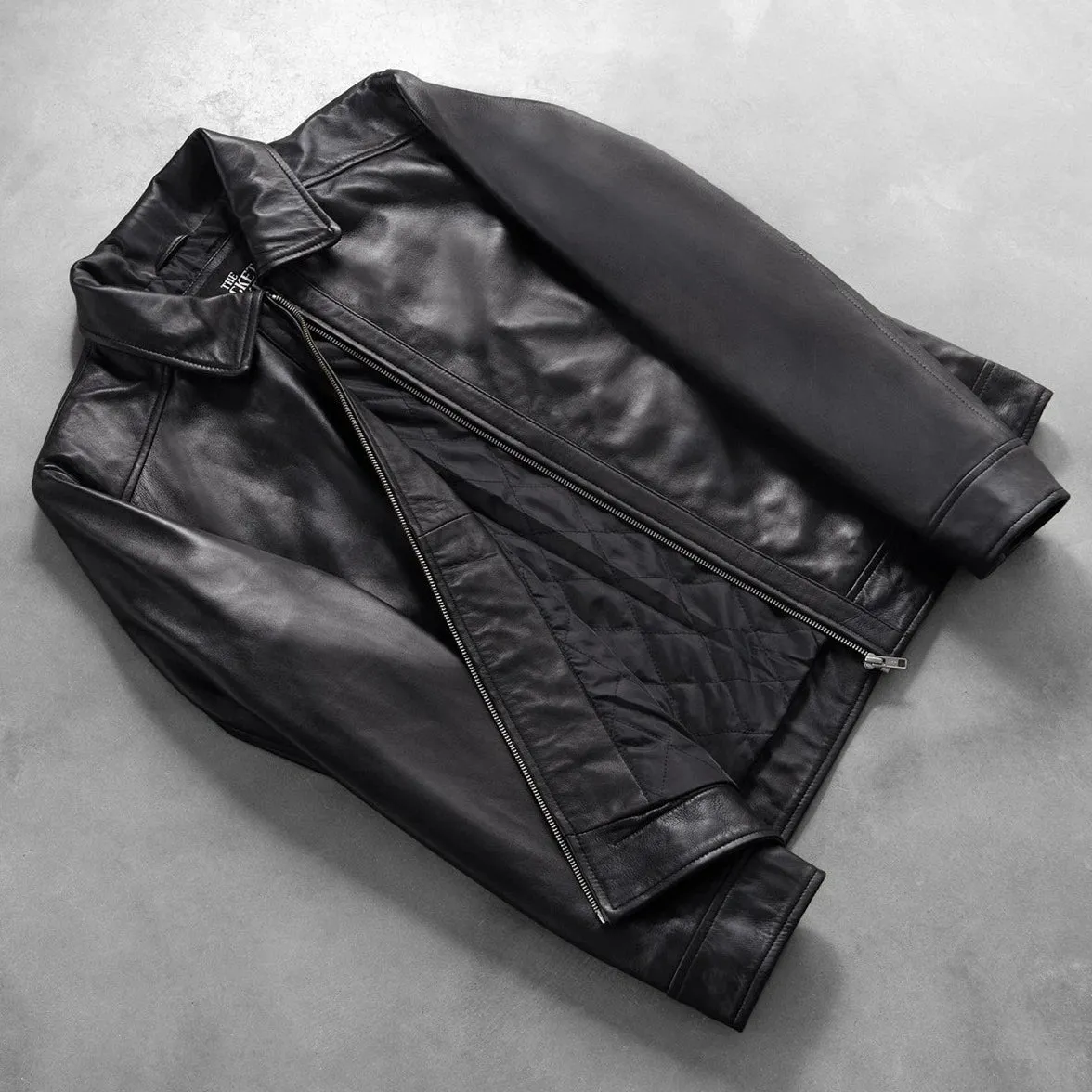 BIKER-1441 MUSH Black Leather Jacket