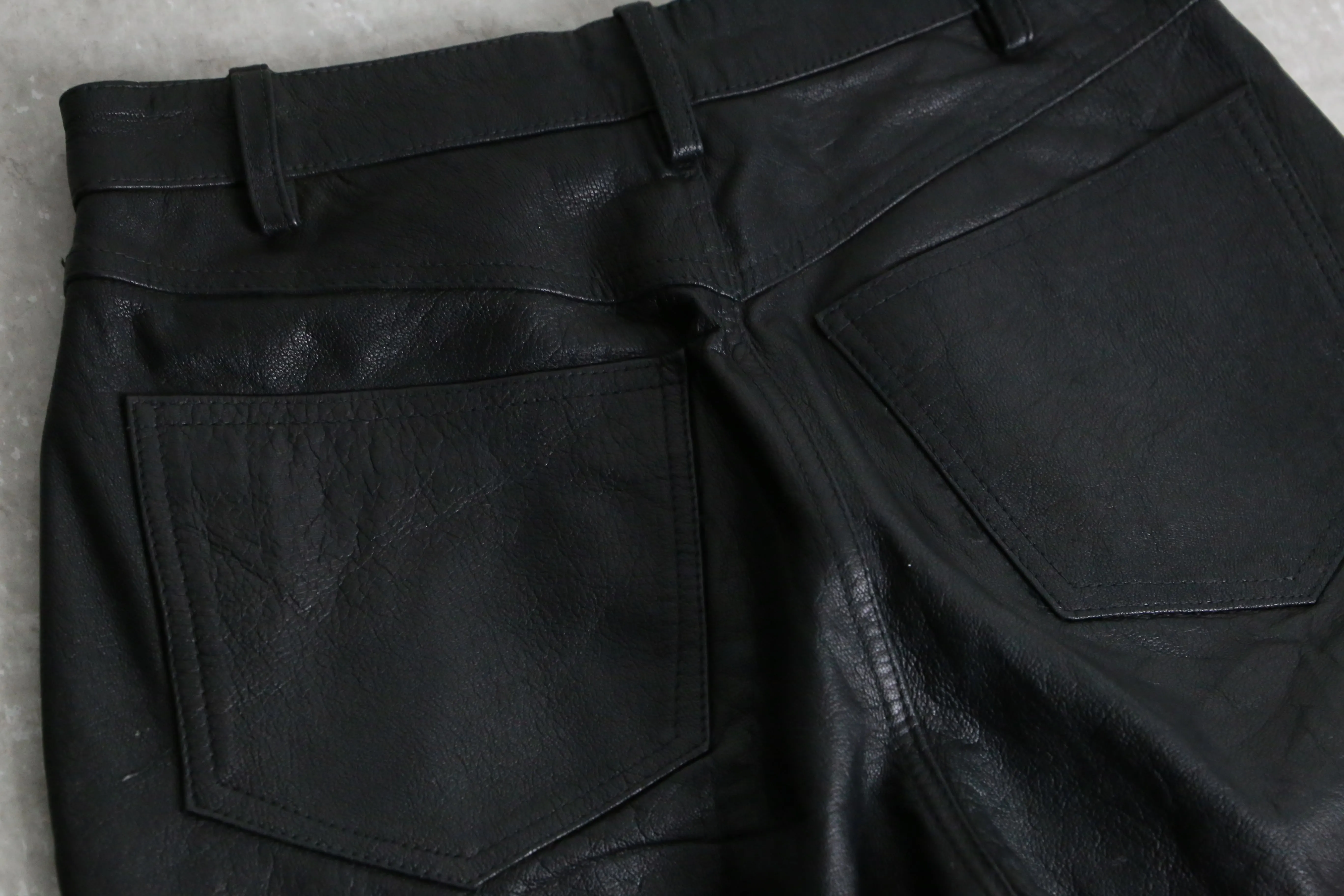 black color leather pants