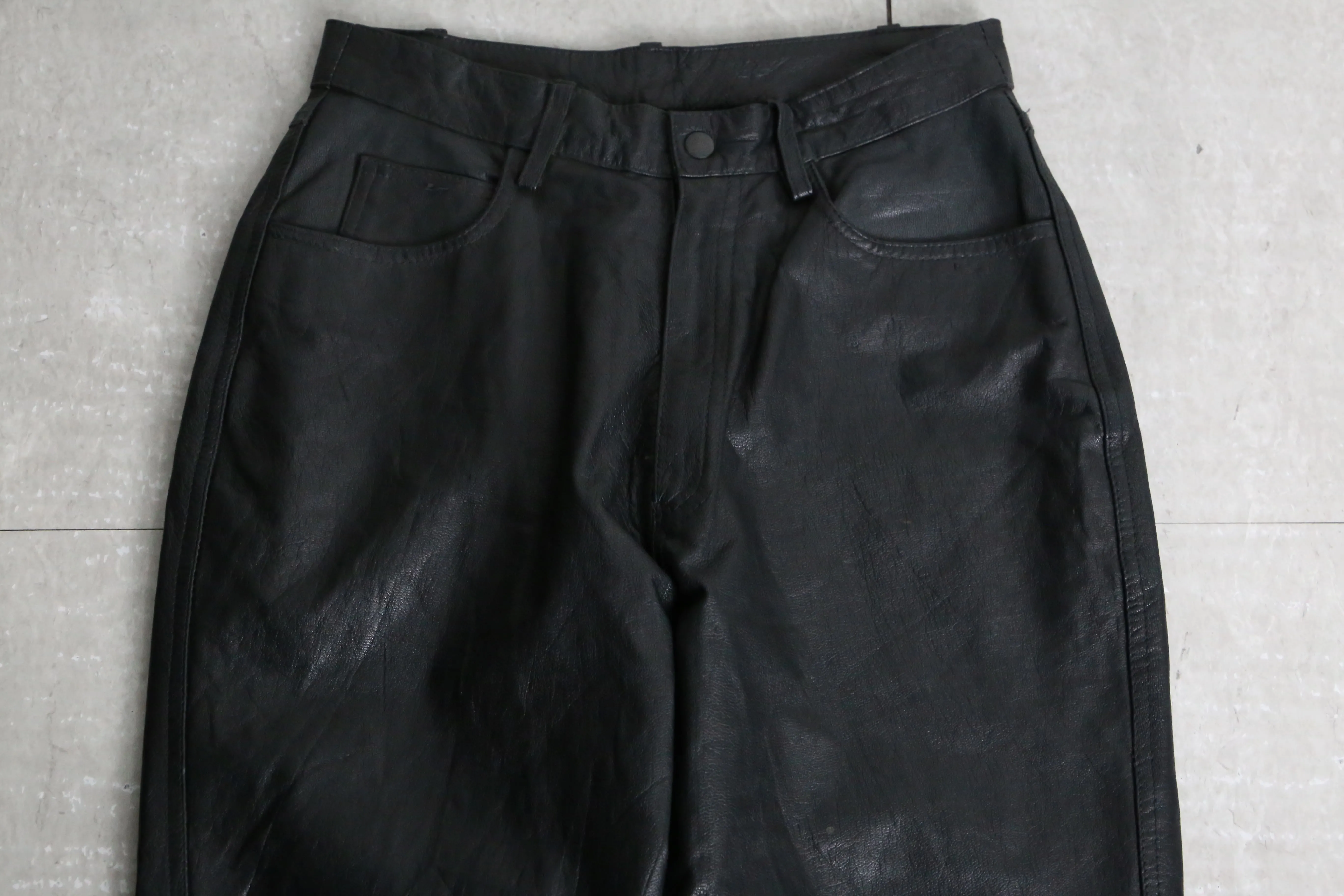 black color leather pants