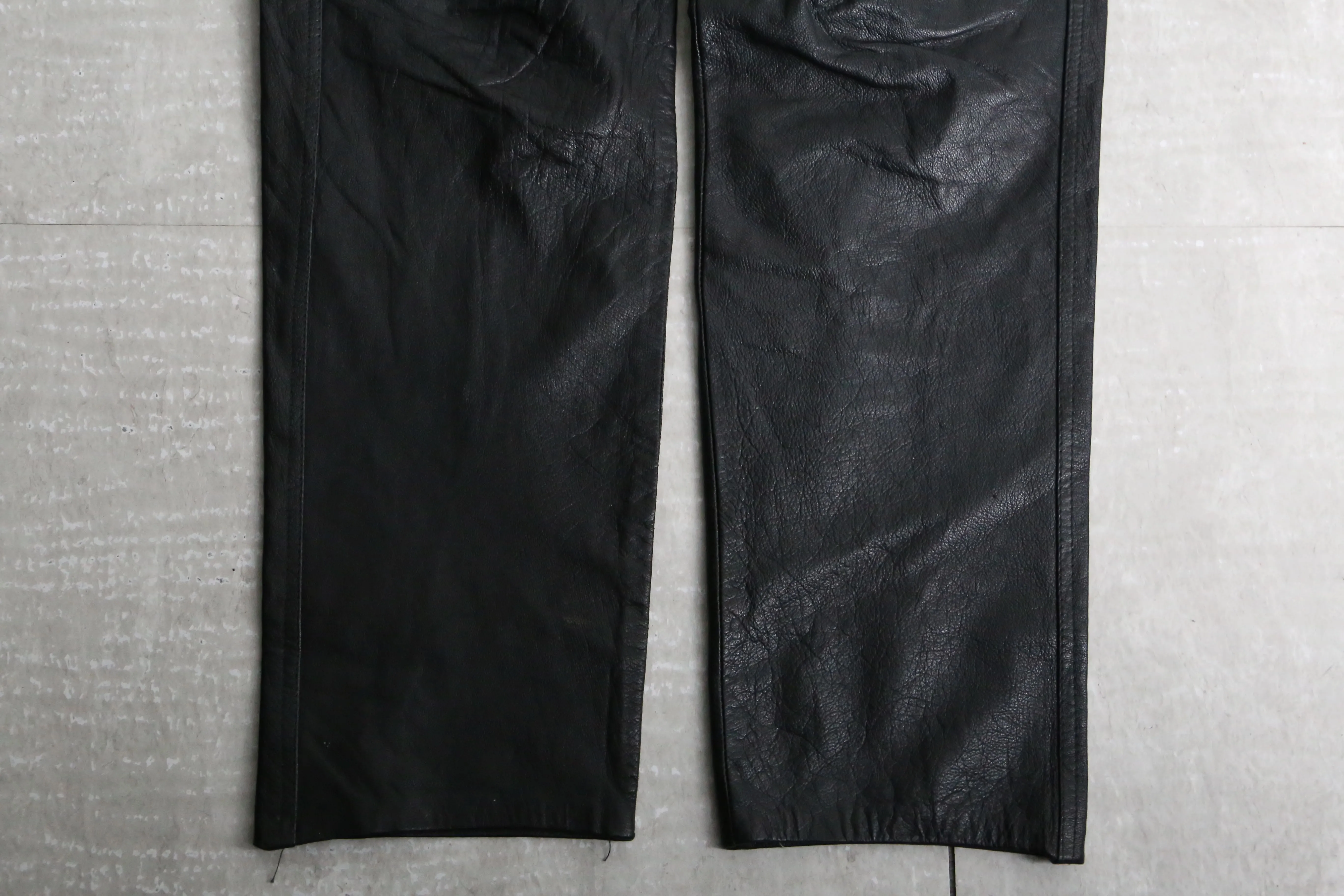 black color leather pants