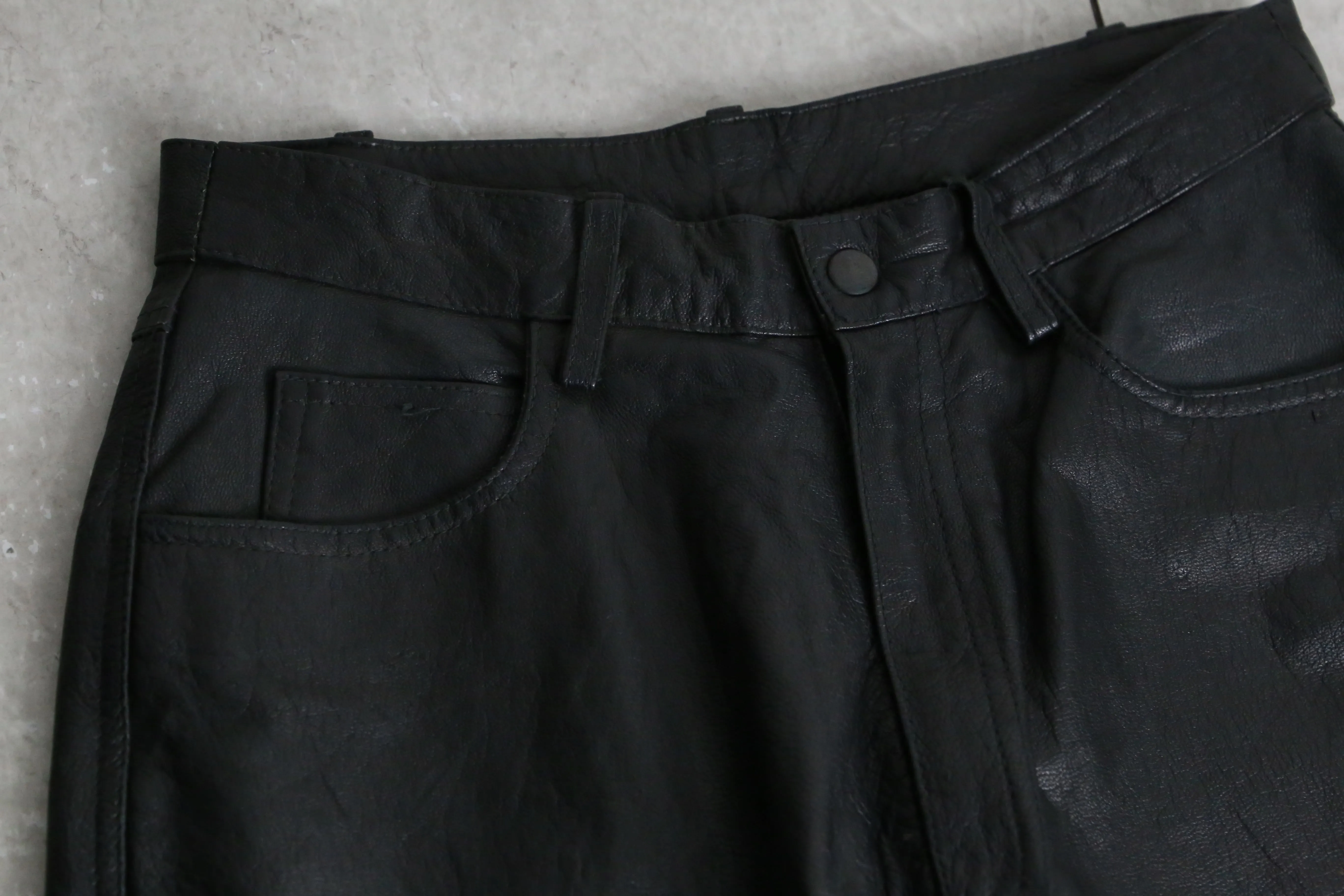 black color leather pants