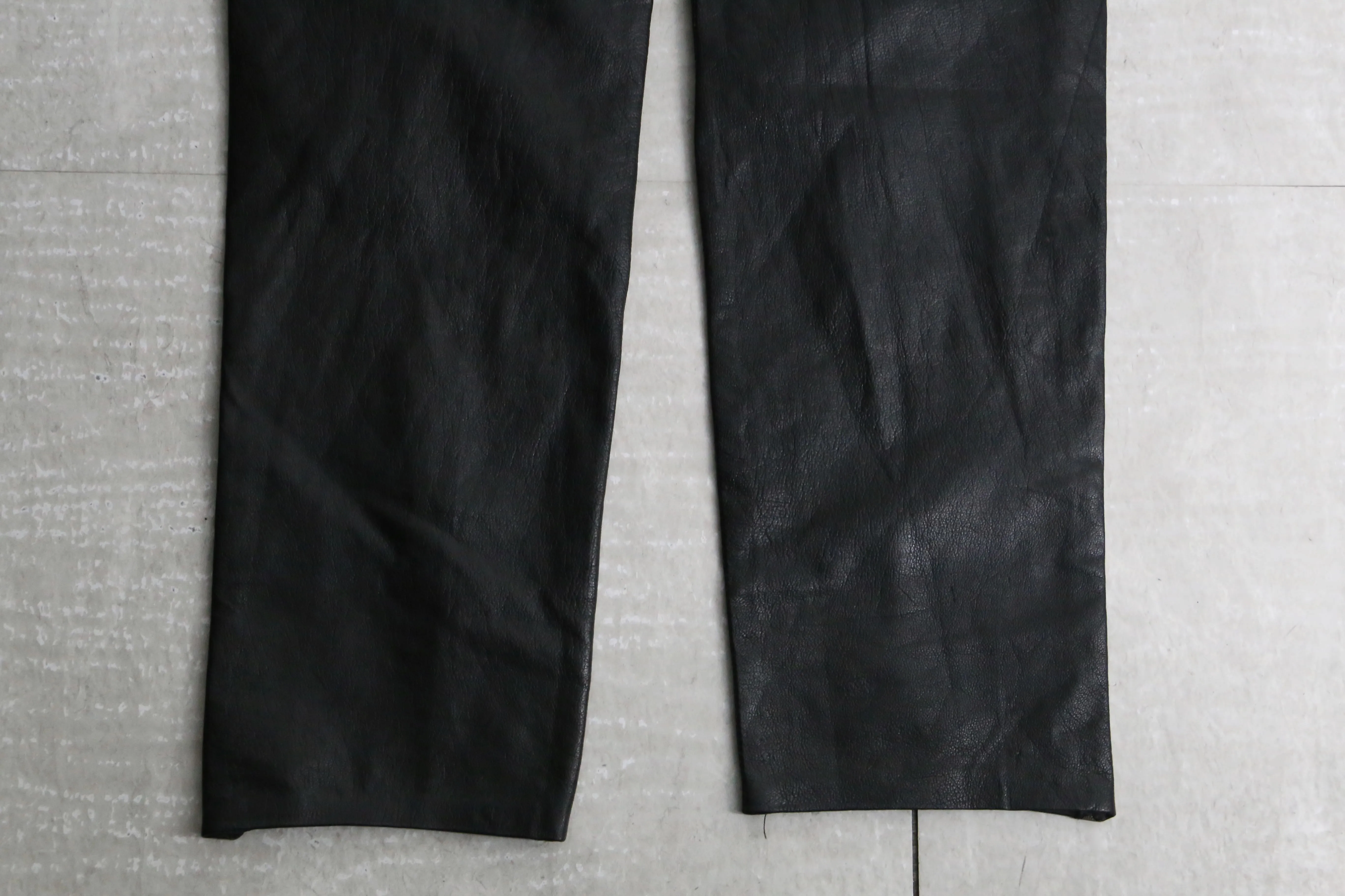 black color leather pants