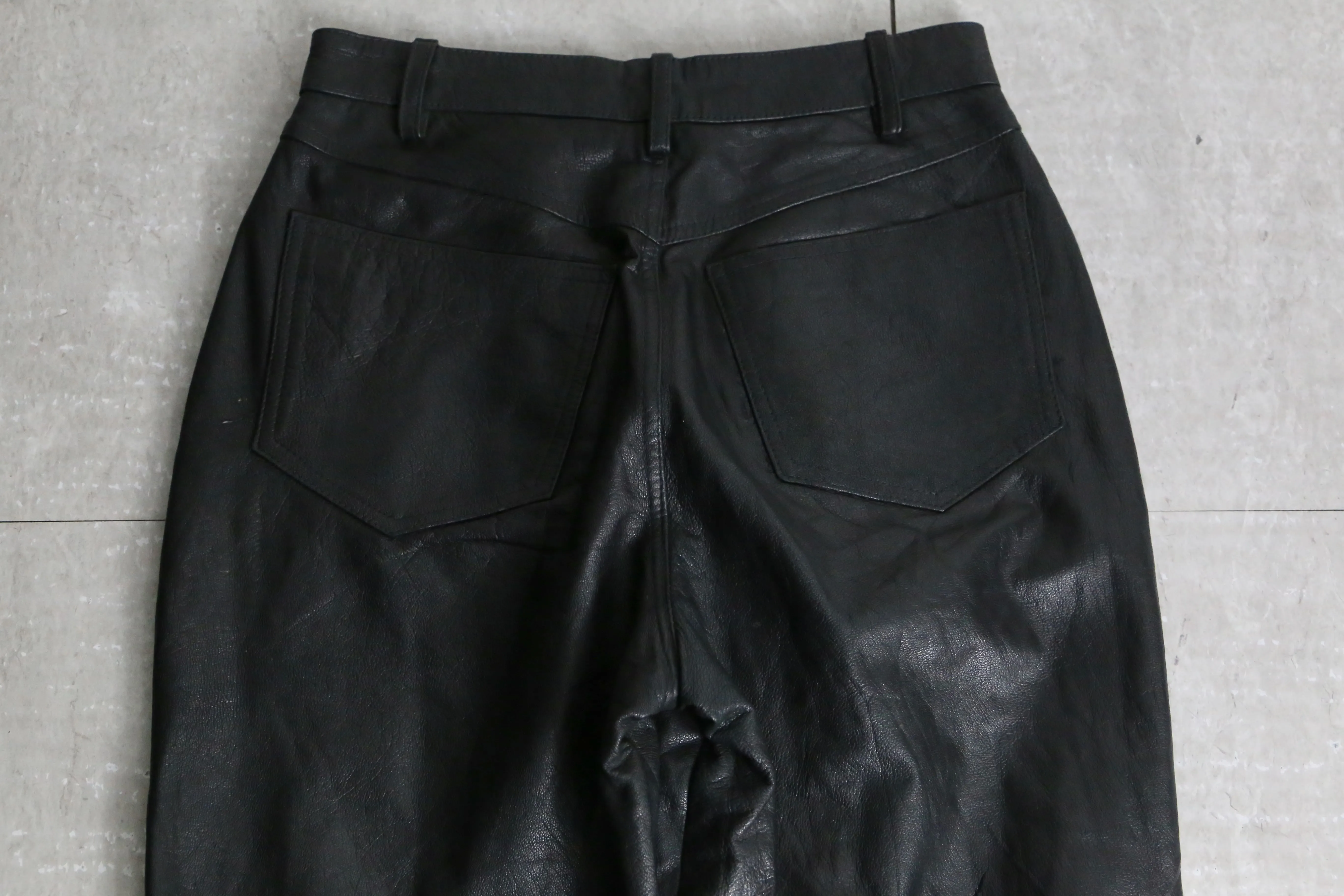 black color leather pants