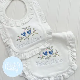 Blue Birds in a Tree Bib or Burp Cloth