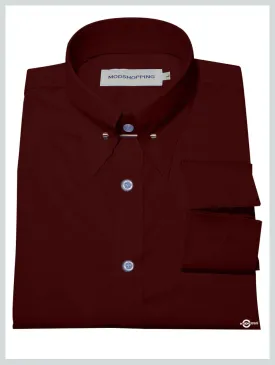 Burgundy Pin Collar Shirt