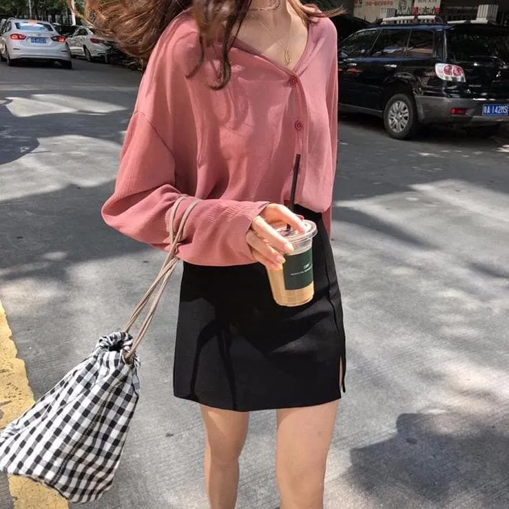 Casual Buttoned Shirt With Loose Fit