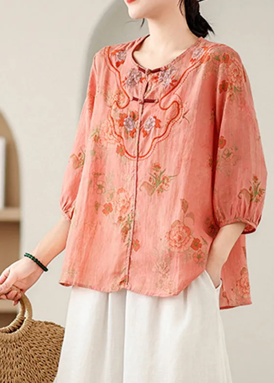 Casual Orange Patchwork Low High Design Shirt Summer AP027