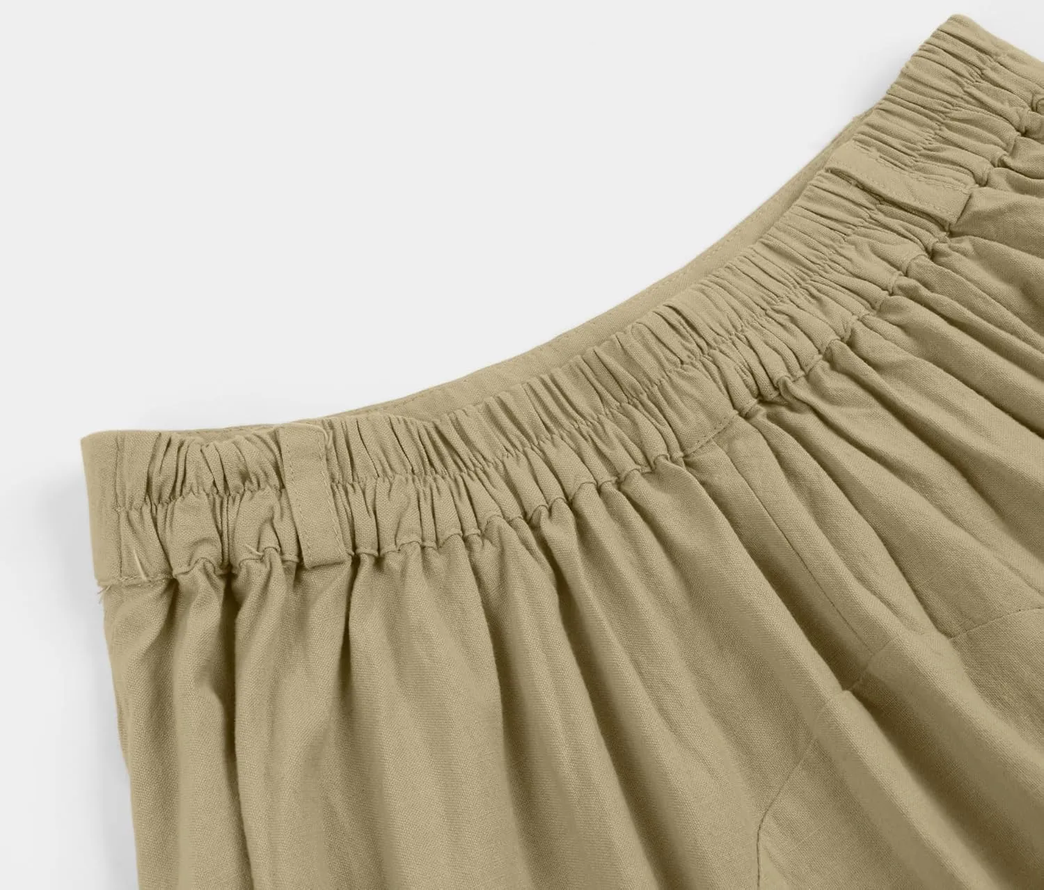 CHARTOU Women Casual Cotton Linen A Line Skirt High Waist Long Flowy Skirt Flare Swing Ruffle Skirt