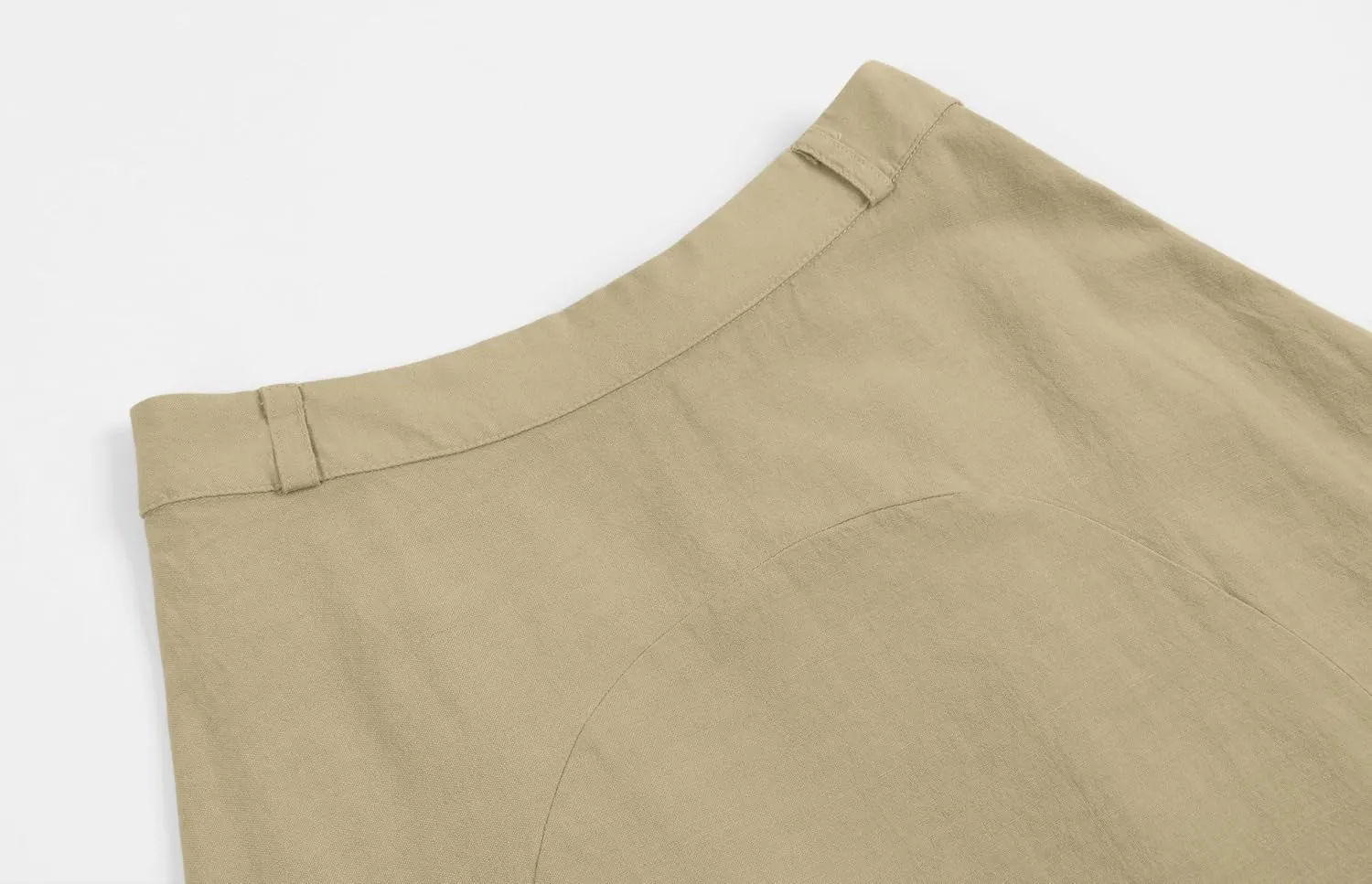 CHARTOU Women Casual Cotton Linen A Line Skirt High Waist Long Flowy Skirt Flare Swing Ruffle Skirt