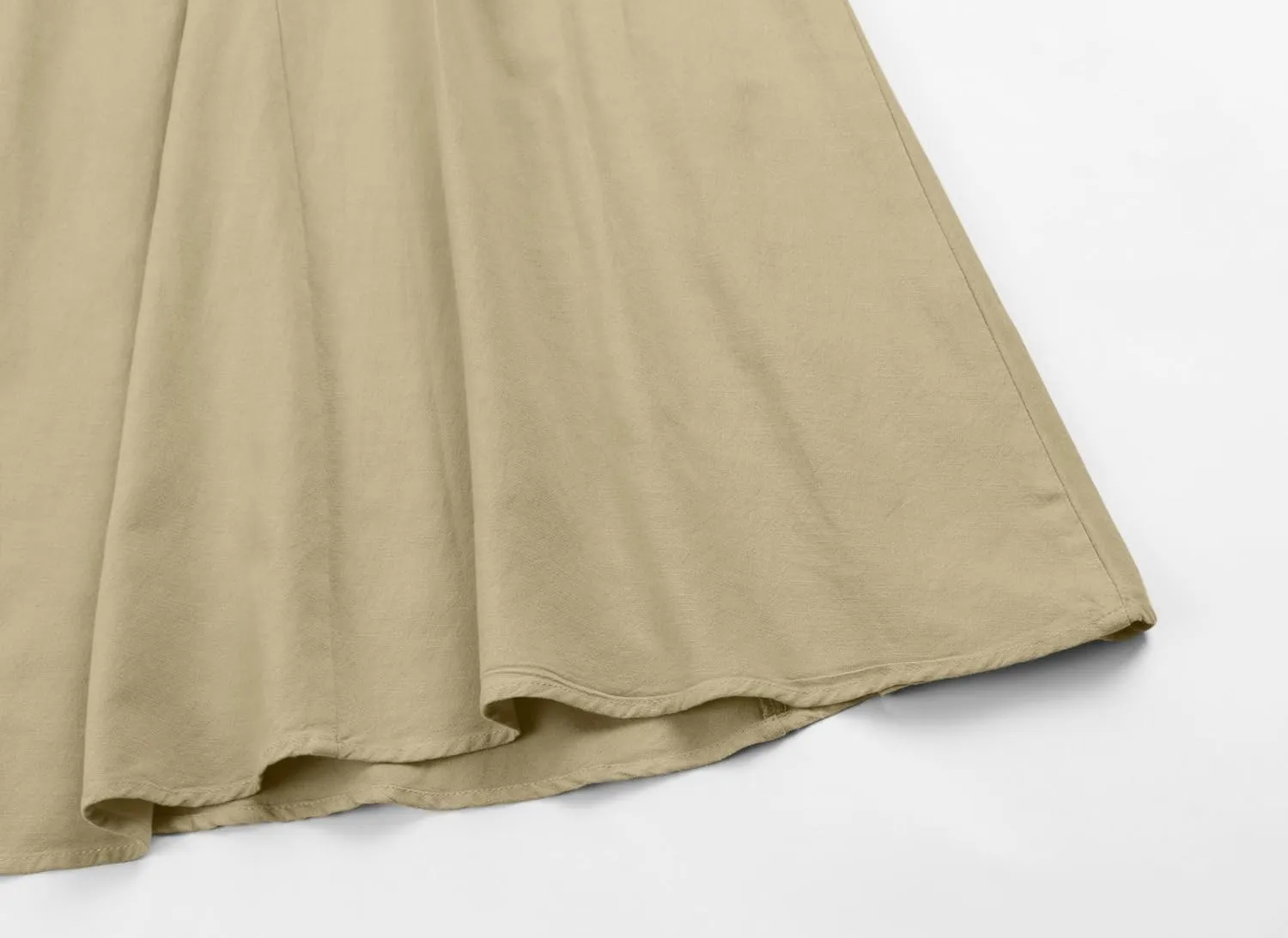 CHARTOU Women Casual Cotton Linen A Line Skirt High Waist Long Flowy Skirt Flare Swing Ruffle Skirt