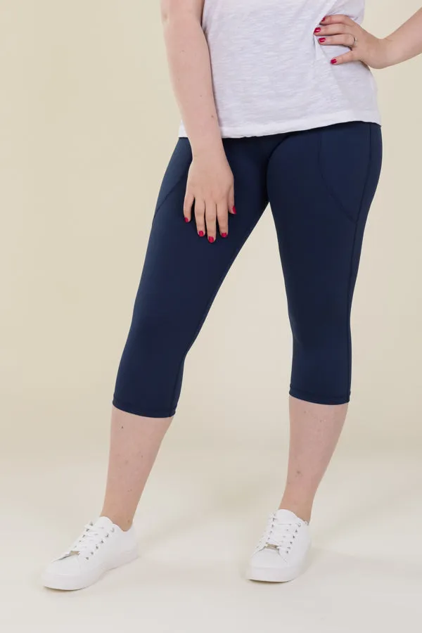 Comfort Max Navy 2 Pocket Cropped Leggings