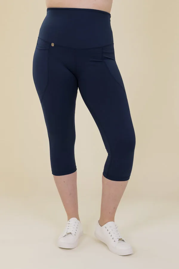 Comfort Max Navy 2 Pocket Cropped Leggings