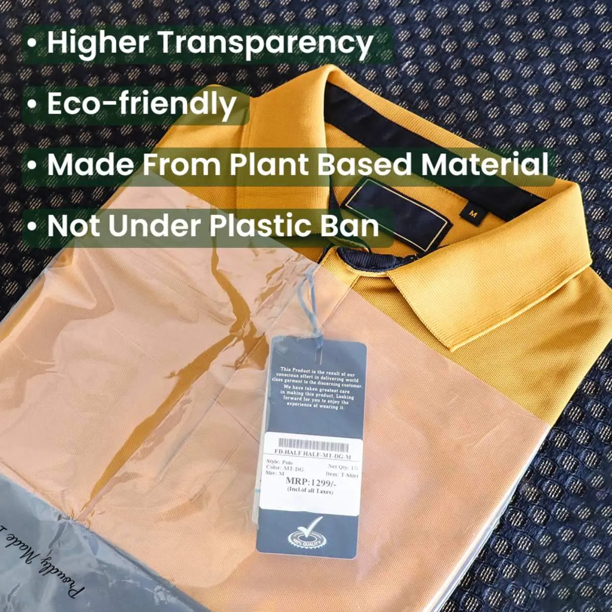 Compostable Transparent Garment Bags - 15x16 2 inch Flap, 1000pcs