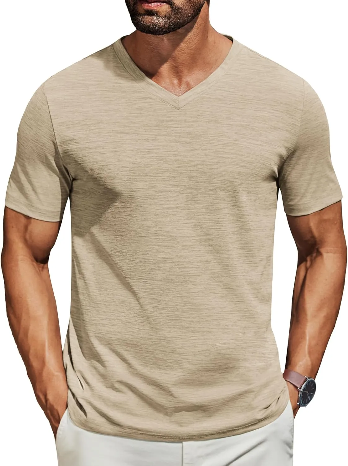 COOFANDY Men's T Shirts Short Sleeve Classic V Neck T-Shirt Casual Summer Basic Tee Shirt