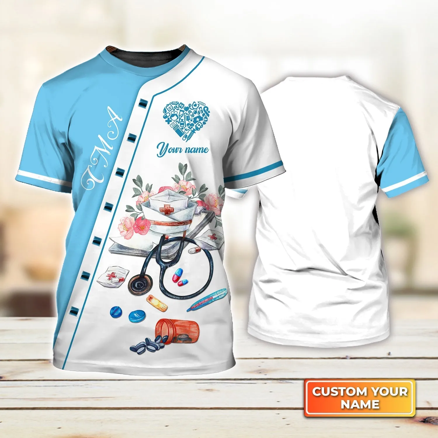 Custom Cma Life 3D T Shirt Nursing Painting 3D All Over Print Shirt Men Women