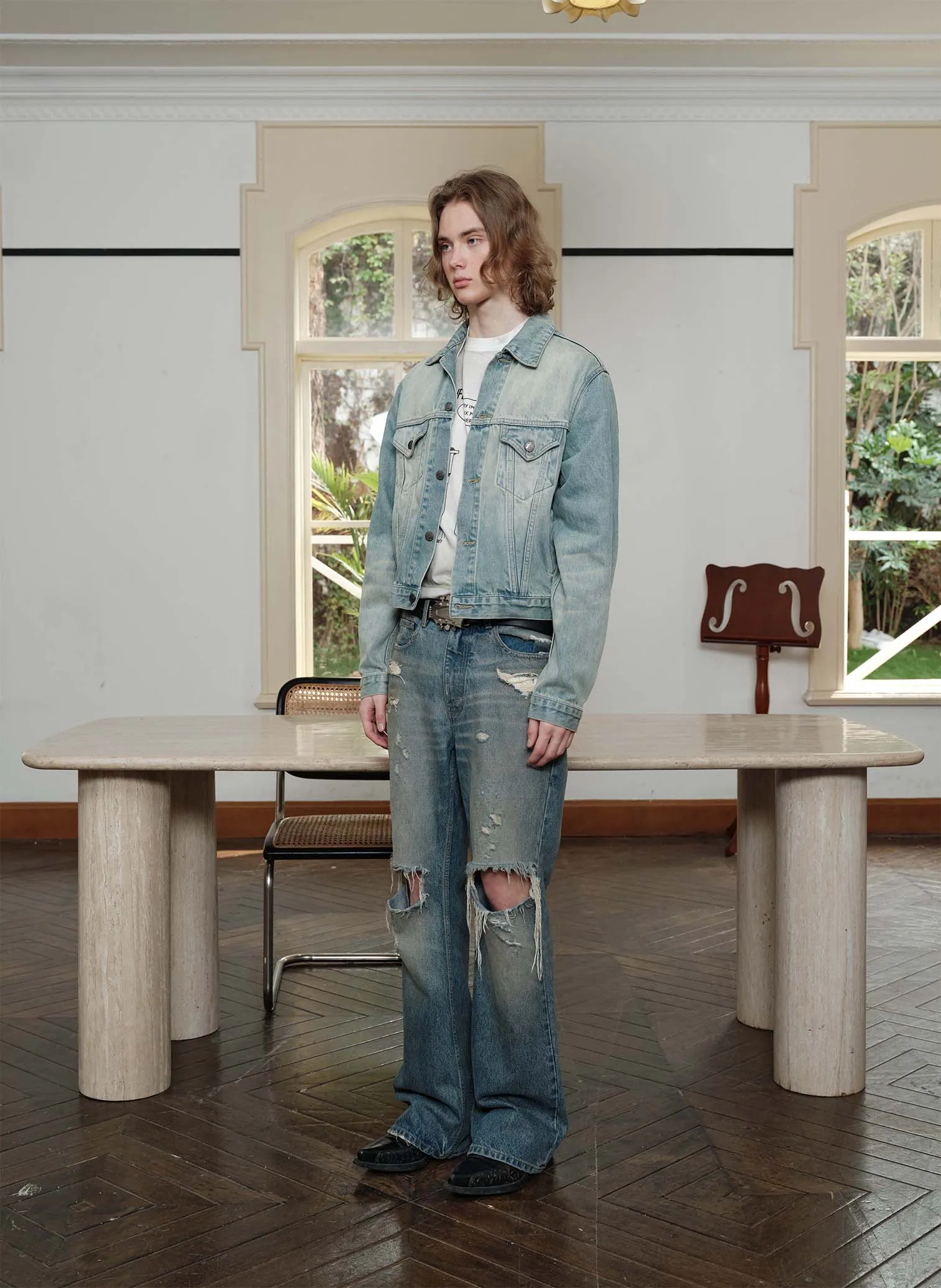 Damaged Washed Ripped Jeans