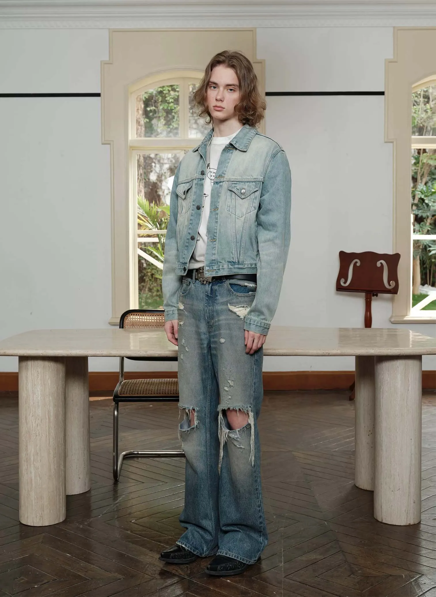 Damaged Washed Ripped Jeans