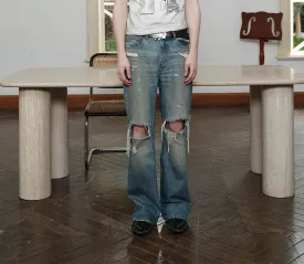 Damaged Washed Ripped Jeans