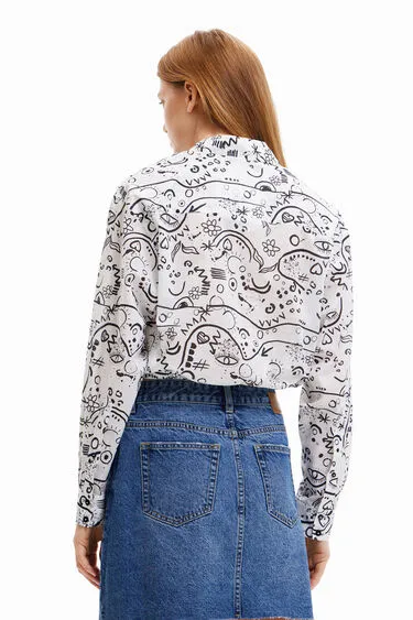 Desigual Hand Drawn Print Shirt
