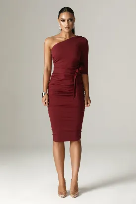 Dolly Elegant Bodycon Dress (Maroon)