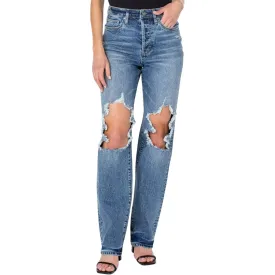 EARNEST SEWN. - Distressed Pocketed High Waist Jeans