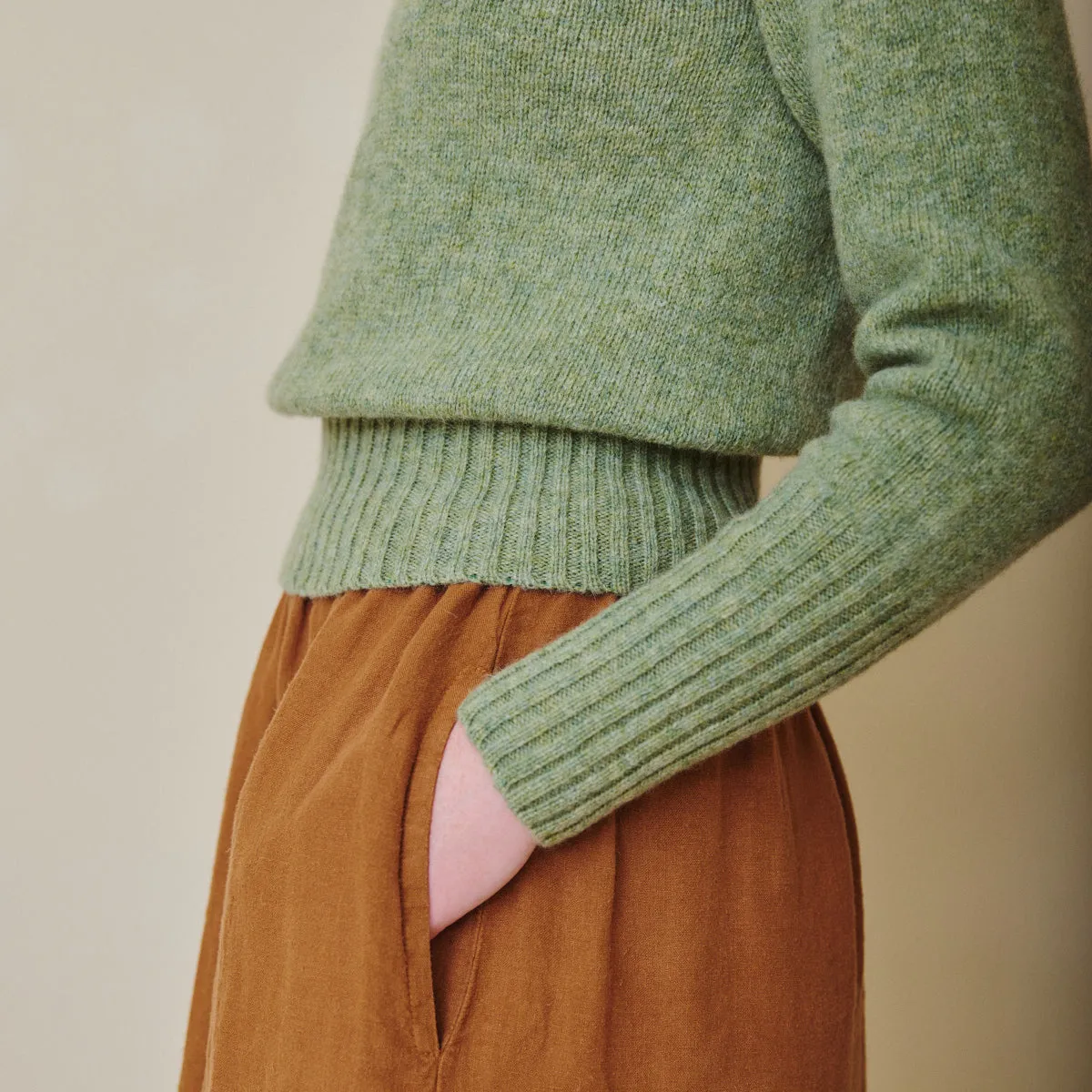 Fair Isle Crew Neck Jumper - Apple Green