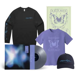 Fazerdaze / Soft Power LP Silver Vinyl, Crew, T-Shirt, Cap & Poster Bundle