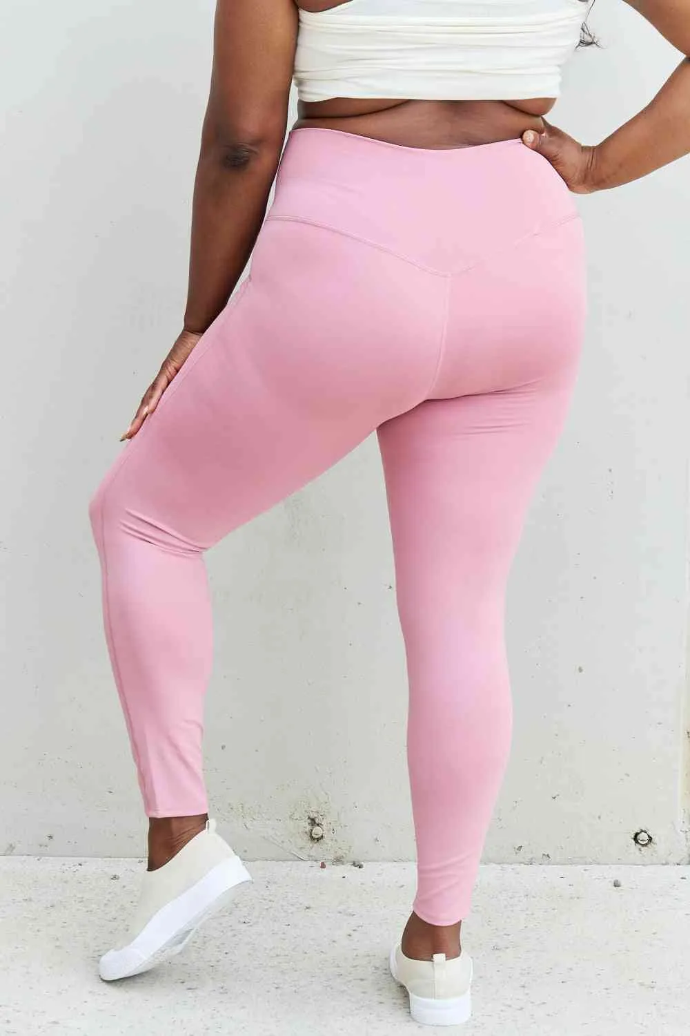Fit For You Full Size High Waist Active Leggings in Light Rose
