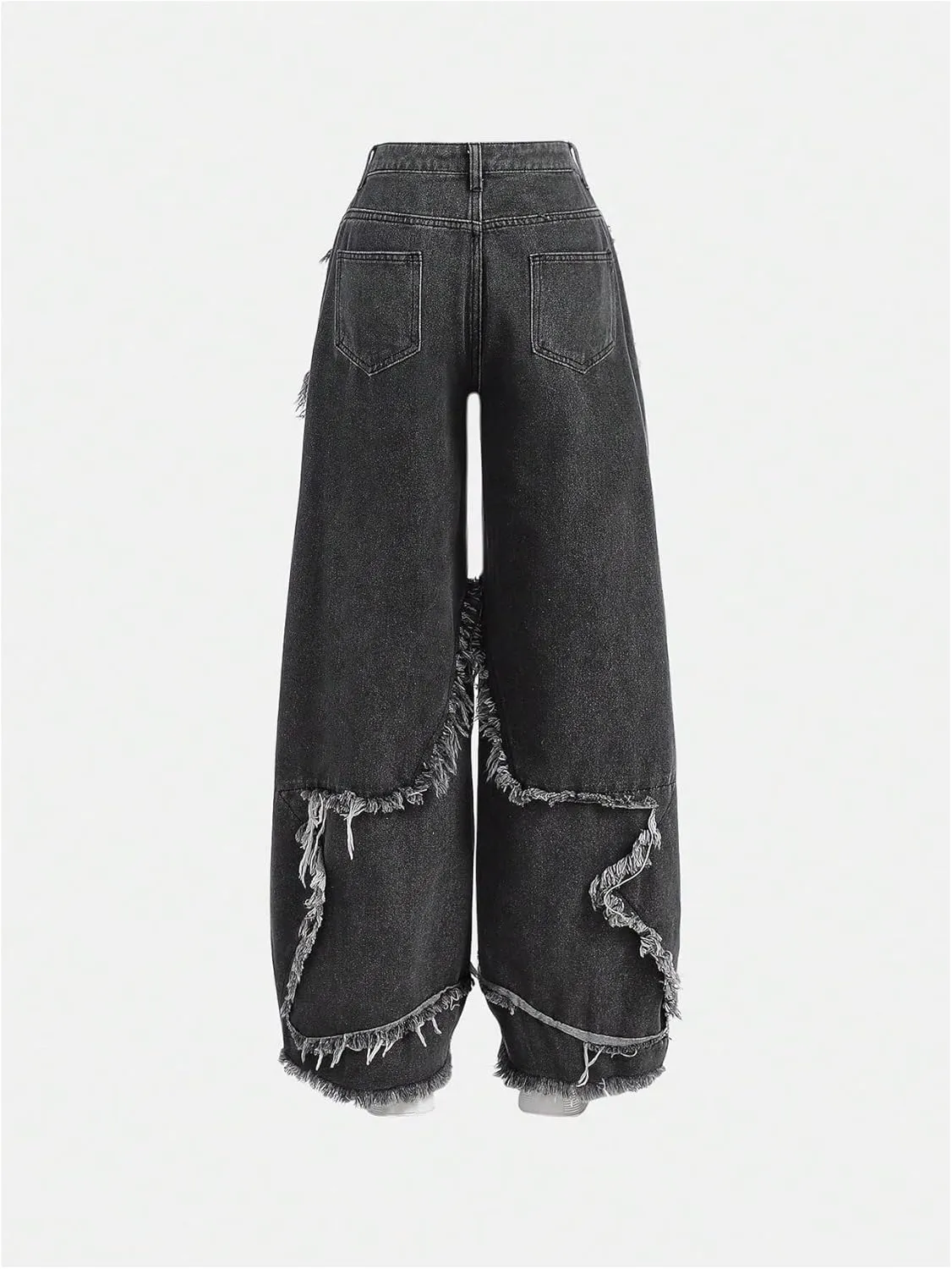 Floerns Girl's Distressed Jeans Baggy Wide Straight Leg Y2k Ripped Denim Pants