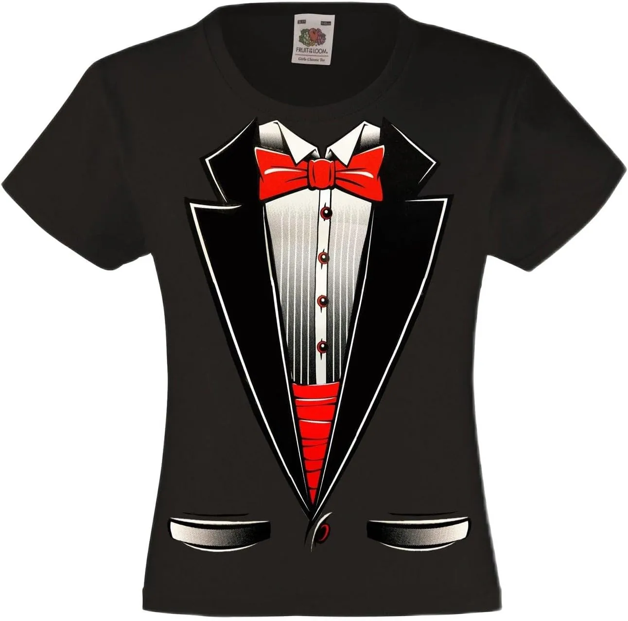 fresh tees Brand- Kids Tuxedo with Bow Tie T-Shirt Funny Shirts