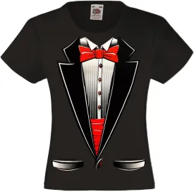 fresh tees Brand- Kids Tuxedo with Bow Tie T-Shirt Funny Shirts