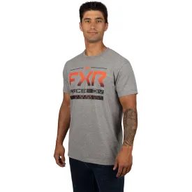 FXR  Mens Grey Heather Lava Race Division Premium T-Shirt Tee Short Sleeve Cotton