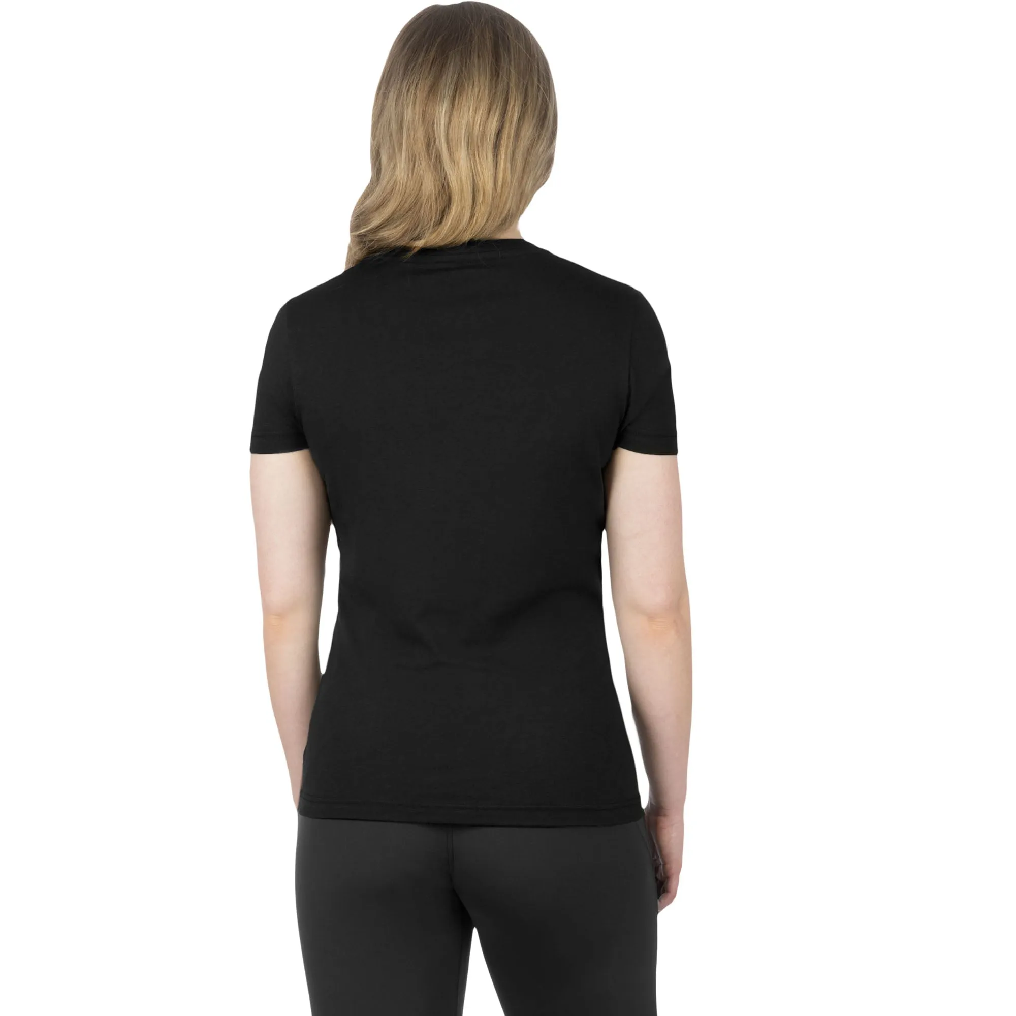 FXR  Womens Antler Premium T-Shirt Tee Crew Neck Short Sleeve Black E Pink-Razz