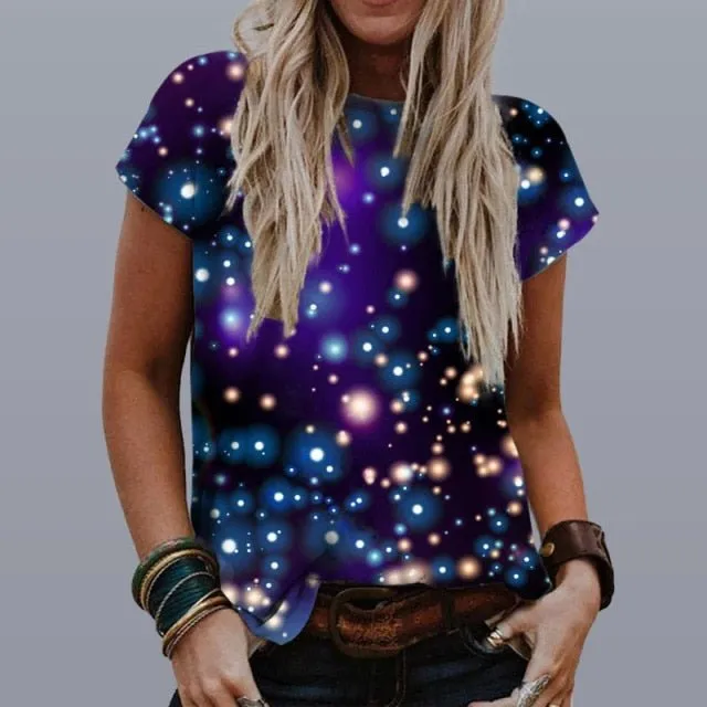 GEFEVOQE Gorgeous Round Neck Loose Graphic T-Shirt