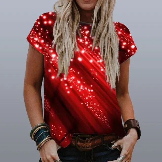 GEFEVOQE Gorgeous Round Neck Loose Graphic T-Shirt