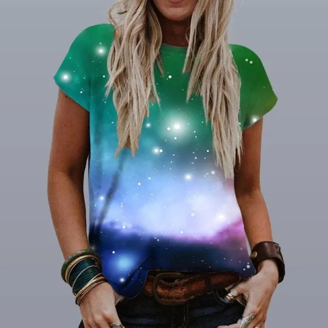 GEFEVOQE Gorgeous Round Neck Loose Graphic T-Shirt