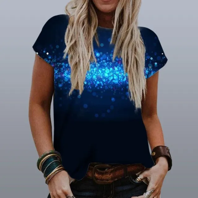 GEFEVOQE Gorgeous Round Neck Loose Graphic T-Shirt