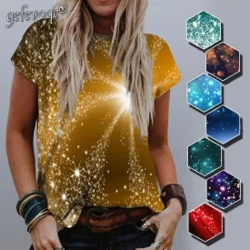 GEFEVOQE Gorgeous Round Neck Loose Graphic T-Shirt