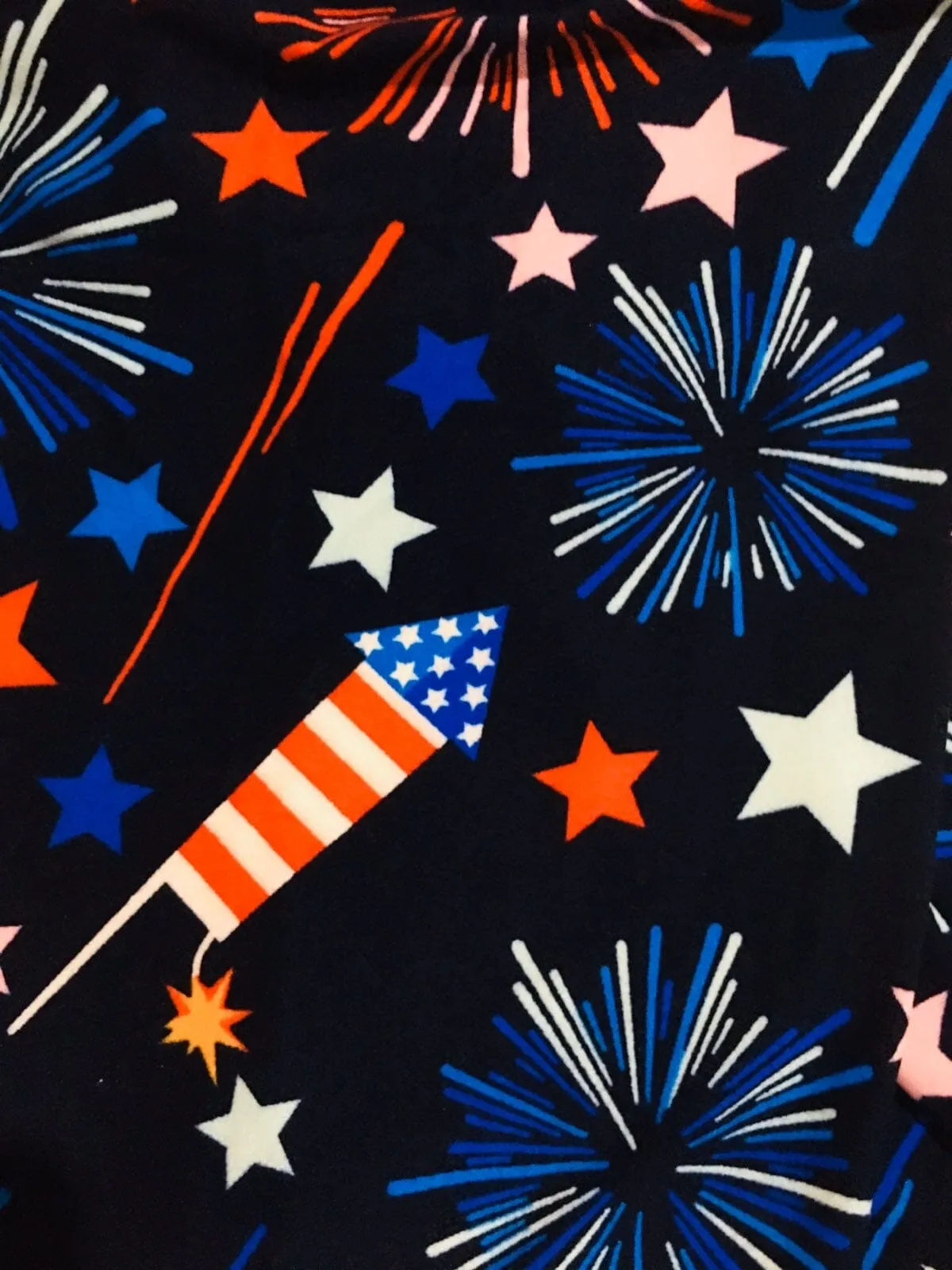Girls American Flag Sparkler Leggings, Kids Yoga Pants, Sizes S/L, Red/White/Blue