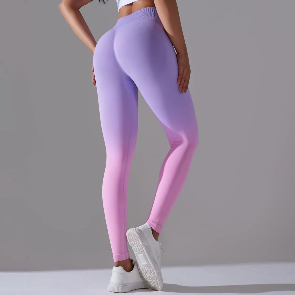 High Waist Gradient Ombre Leggings Athletic Workout Yoga Pants