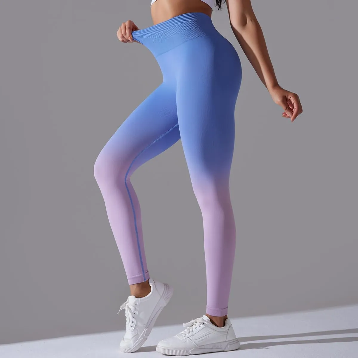 High Waist Gradient Ombre Leggings Athletic Workout Yoga Pants