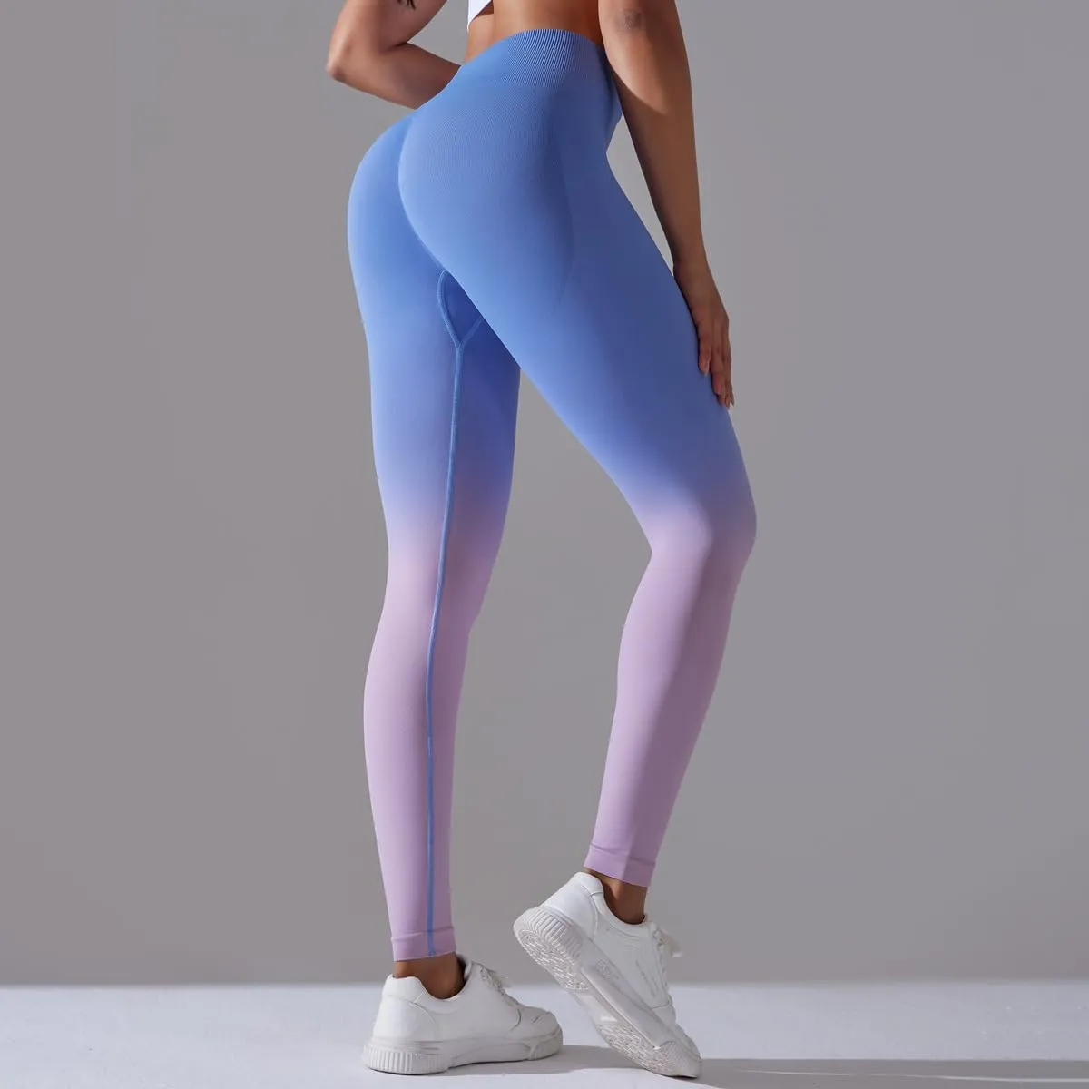 High Waist Gradient Ombre Leggings Athletic Workout Yoga Pants