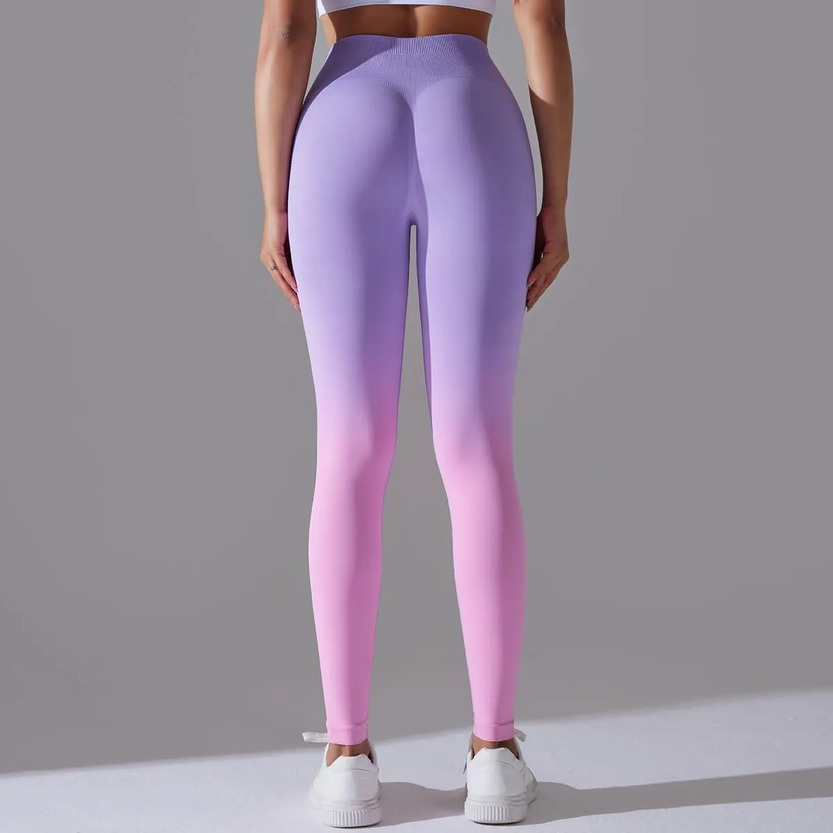 High Waist Gradient Ombre Leggings Athletic Workout Yoga Pants