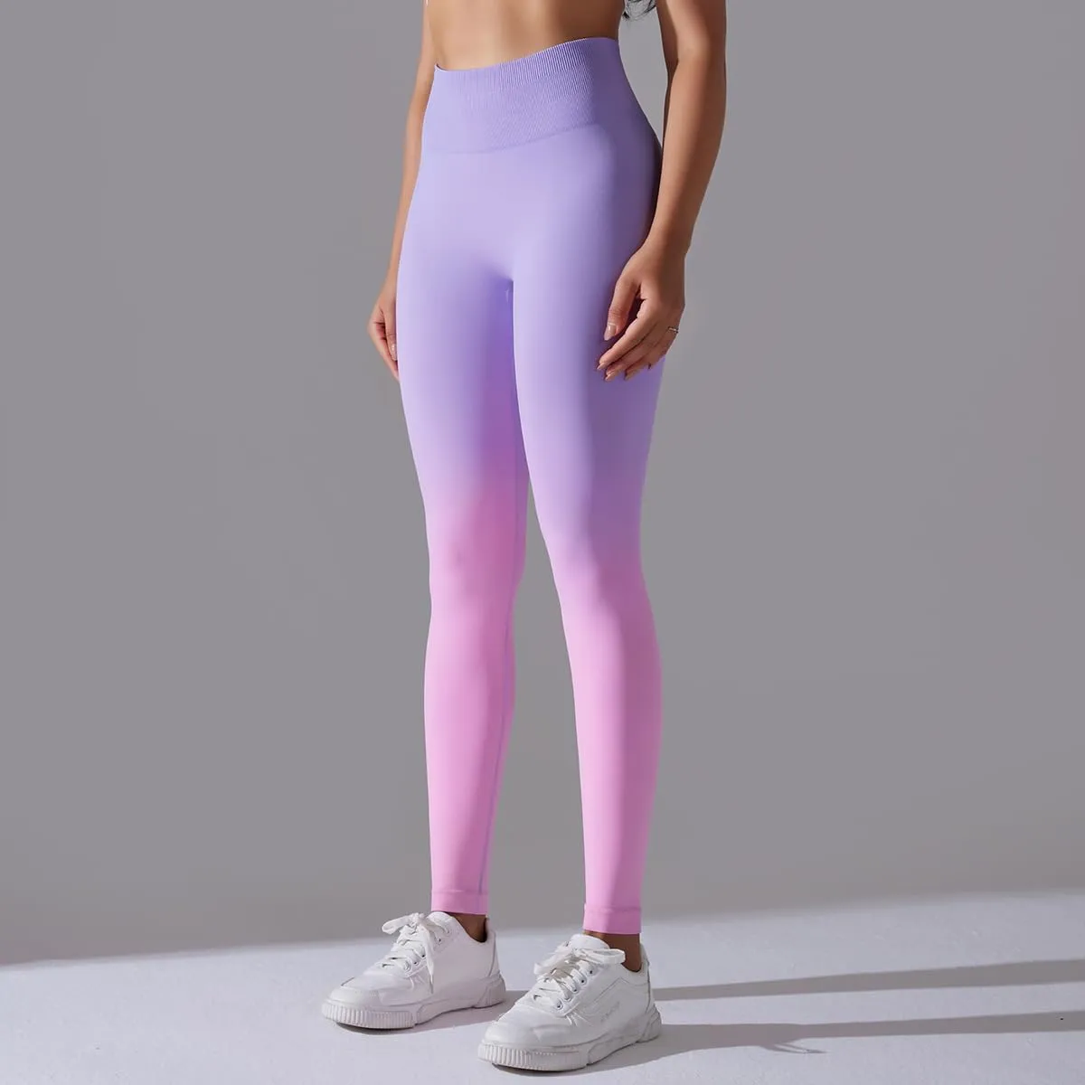 High Waist Gradient Ombre Leggings Athletic Workout Yoga Pants