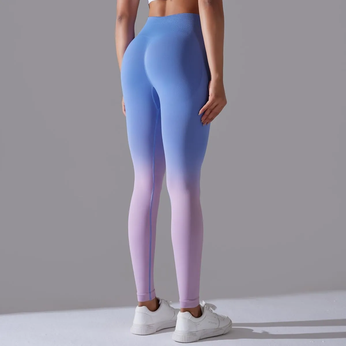 High Waist Gradient Ombre Leggings Athletic Workout Yoga Pants
