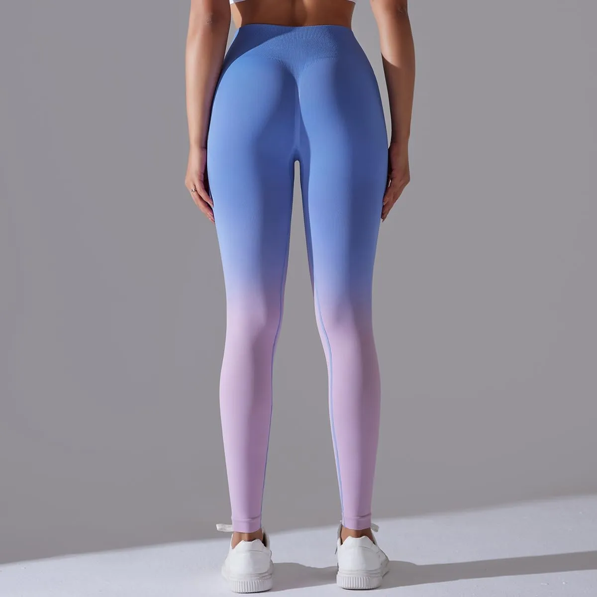 High Waist Gradient Ombre Leggings Athletic Workout Yoga Pants