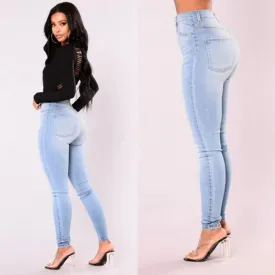 High-Waist Skinny Denim Jeans